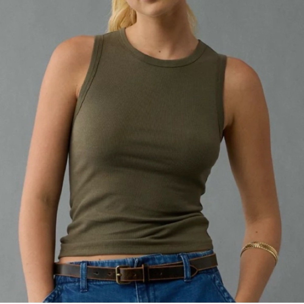 Abercrombie & Fitch Olive Green Tank Top